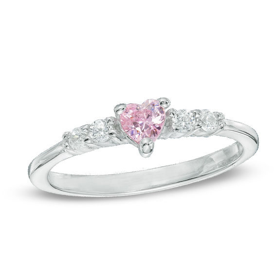 CHIEKO➕ heart stock pierce GD 14k Yellow Gold Hanging Cubic Zirconia Heart Ring 12003348