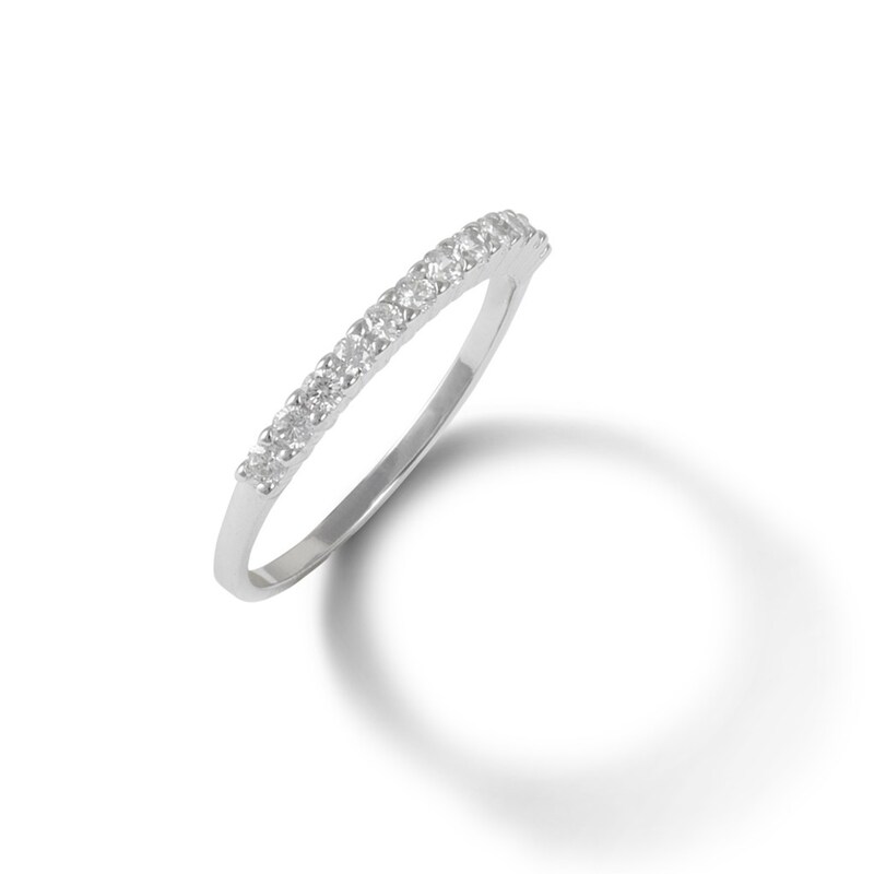 Cubic Zirconia Band in Sterling Silver - Size 9