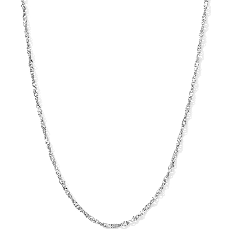 Made in Italy 030 Gauge Singapore Chain Necklace in Sterling Silver - 20"