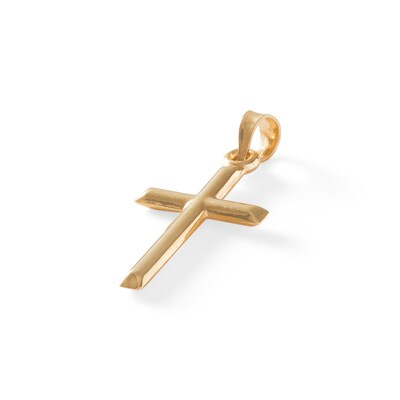 Polished Cross Necklace Charm in 10K Stamp Hollow Gold
