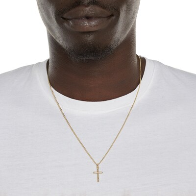 Polished Cross Necklace Charm in 10K Stamp Hollow Gold
