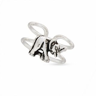 Single Elephant Ear Cuff in Sterling Silver