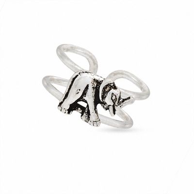 Single Elephant Ear Cuff in Sterling Silver