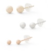 Polished Ball Stud Earrings Set in 10K Tri-Tone Gold