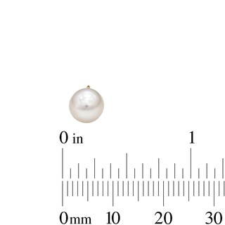 10K Gold Simulated Pink Pearl, CZ, and Polished Ball Stud Set