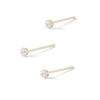Thumbnail Image 1 of 14K Semi-Solid Gold CZ Nose Stud Set - 22G