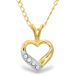 Child's Cubic Zirconia Heart Pendant  in 14K Gold Fill - 15&quot;