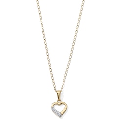 Child's Cubic Zirconia Heart Pendant  in 14K Gold Fill - 15"