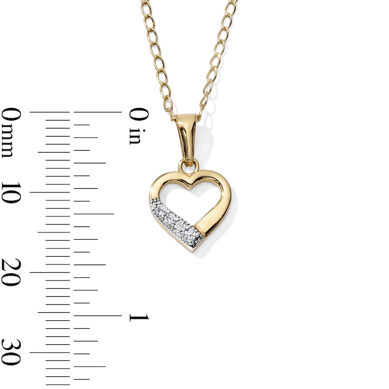 Child's Cubic Zirconia Heart Pendant  in 14K Gold Fill - 15"