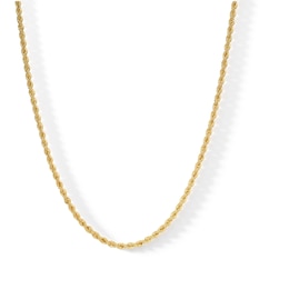 016 Gauge Rope Chain Necklace in 10K Solid Gold Bonded Sterling Silver - 22&quot;