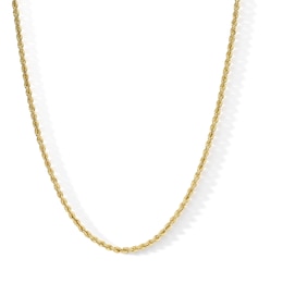 016 Gauge Rope Chain Necklace in 10K Hollow Gold Bonded Sterling Silver - 18&quot;