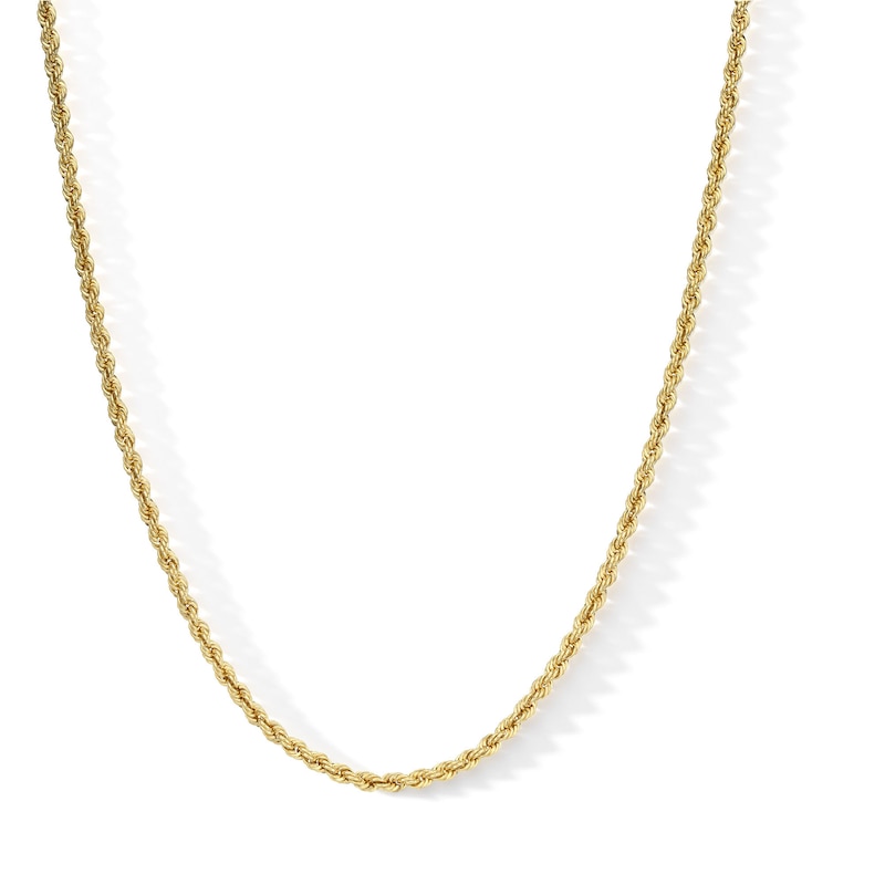 016 Gauge Rope Chain Necklace in 10K Hollow Gold Bonded Sterling Silver - 18"