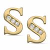 Thumbnail Image 0 of Cubic Zirconia Initial "S" Stud Earrings Set in 10K Gold