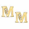 Thumbnail Image 1 of Cubic Zirconia Initial "M" Stud Earrings Set in 10K Gold