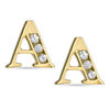 Thumbnail Image 1 of Cubic Zirconia Initial "A" Stud Earrings Set in 10K Gold