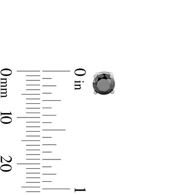 5mm Black Cubic Zirconia Solitaire Stud Earrings in Sterling Silver