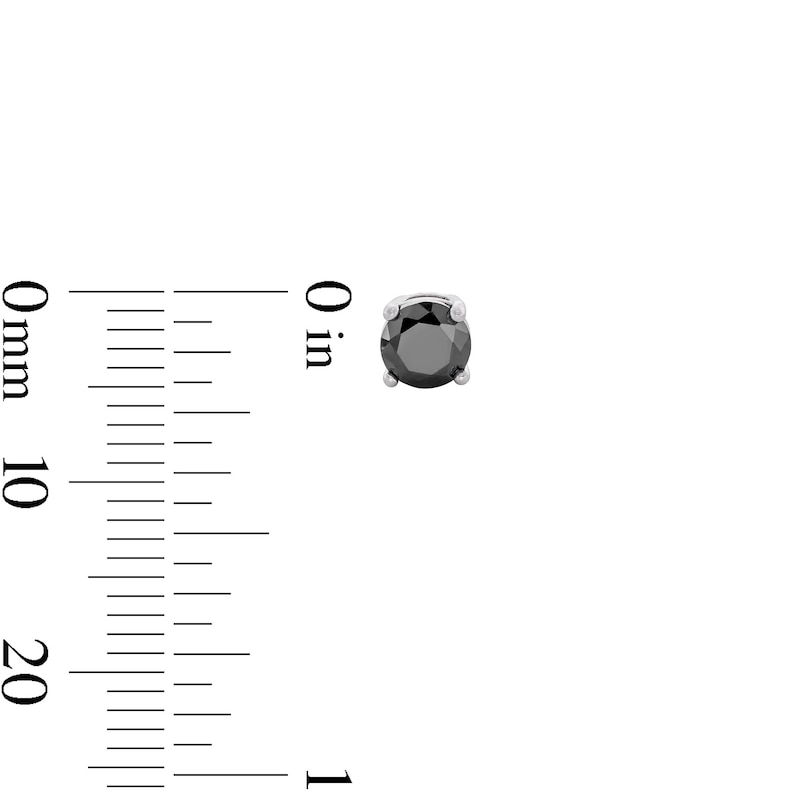 Main Image 3 of 5mm Black Cubic Zirconia Solitaire Stud Earrings in Sterling Silver