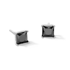 Thumbnail Image 1 of Solid Sterling Silver 4mm Princess-Cut Black CZ Solitaire Studs