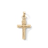 Thumbnail Image 0 of Small "INRI" Ribbon Wrapped Crucifix Necklace Charm in 10K Stamp Hollow Gold