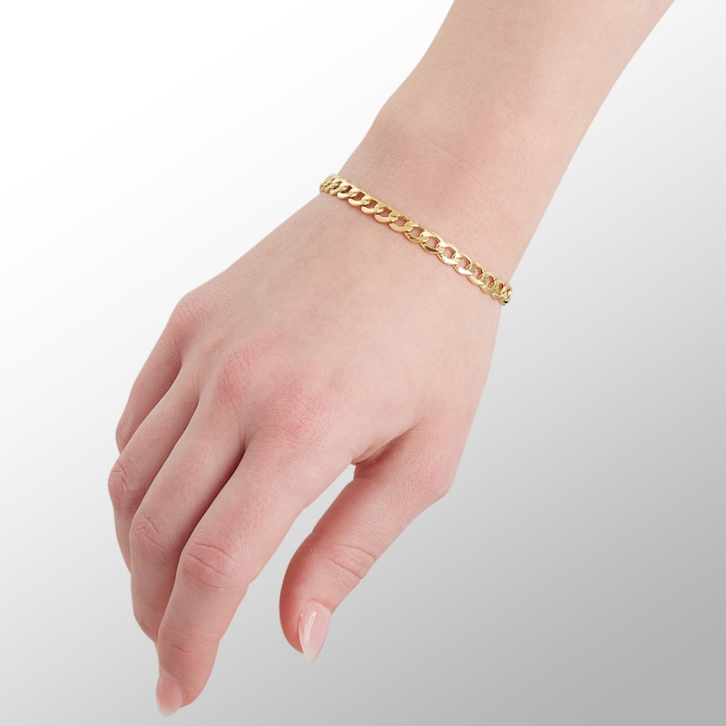 Main Image 3 of 140 Gauge Curb Chain Bracelet in 10K Gold Bonded Sterling Silver - 8.5"