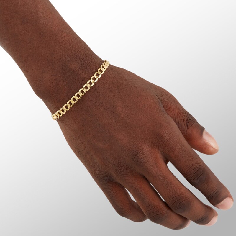 Main Image 4 of 140 Gauge Curb Chain Bracelet in 10K Gold Bonded Sterling Silver - 8.5"