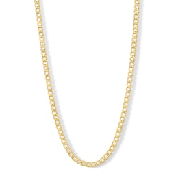 120 Gauge Curb Chain Necklace in 10K Hollow Gold Bonded Sterling Silver - 24&quot;