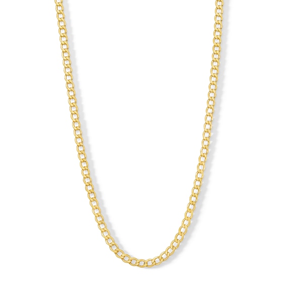 Gauge Curb Chain Necklace in 10K Hollow Gold Bonded Sterling Silver