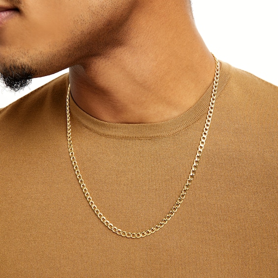 10K Hollow Gold Bonded Curb Chain - 24"