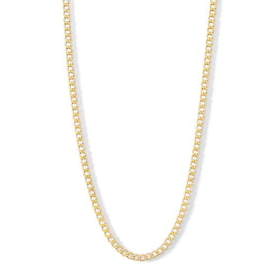 10K Hollow Gold Bonded Curb Chain - 22"