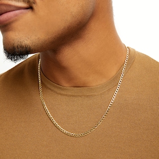 10K Hollow Gold Bonded Curb Chain - 22"