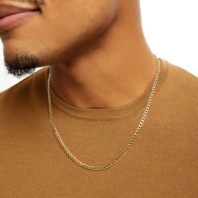 10K Hollow Gold Bonded Curb Chain - 22"