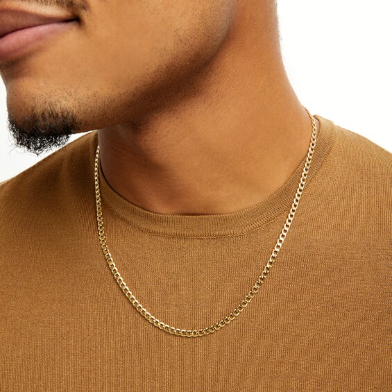 10K Hollow Gold Bonded Curb Chain - 22"