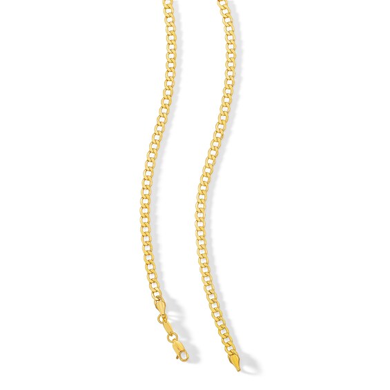 10K Hollow Gold Bonded Curb Chain - 22"