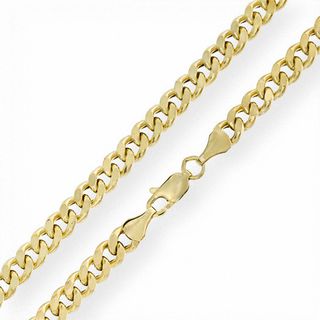 10K Gold 140 Gauge Curb Chain Necklace - 22"