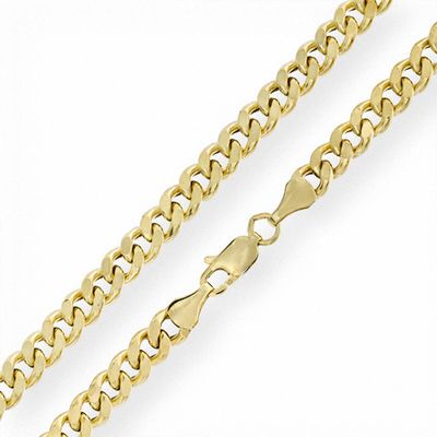 10K Gold 140 Gauge Curb Chain Necklace - 22"