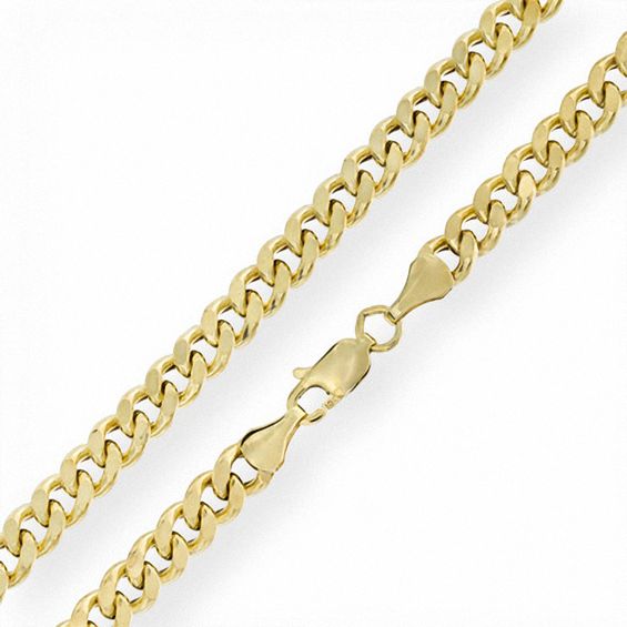 10K Gold Gauge Curb Chain Necklace