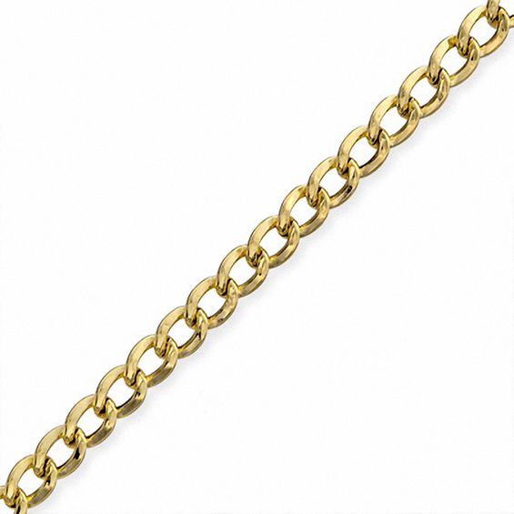 120 Gauge Hollow Curb Chain Bracelet in 10K Gold - 8.5"