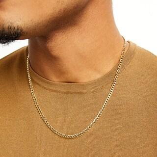 10K Hollow Gold Bonded Curb Chain - 22"