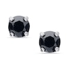 Thumbnail Image 1 of 1 CT. T.W. Black Diamond Solitaire Stud Earrings in Sterling Silver