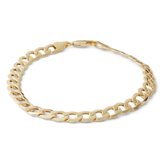 10K Hollow Gold Curb Chain Bracelet