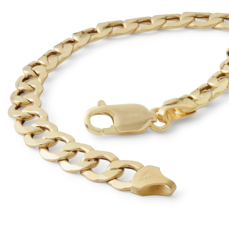 Made in Italy 150 Gauge Curb Chain Bracelet in 10K Hollow Gold - 8.5"