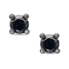 Thumbnail Image 1 of 1/2 CT. T.W. Black Diamond Solitaire Stud Earrings in Sterling Silver