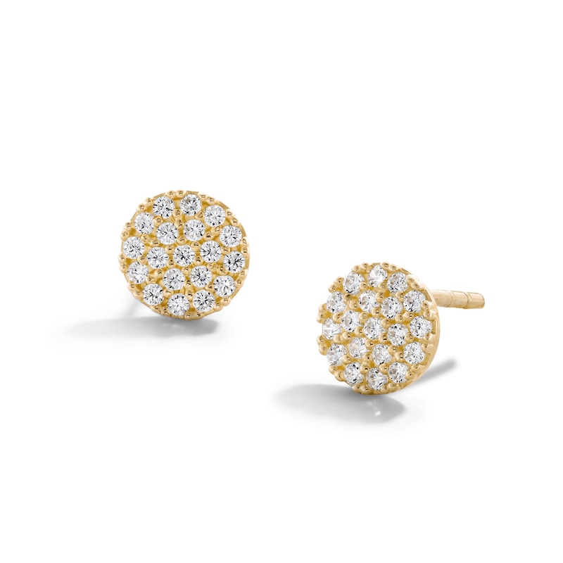 Main Image 1 of Cubic Zirconia Round Stud Earrings in 10K Gold