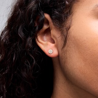 Cubic Zirconia Round Stud Earrings in 10K Gold