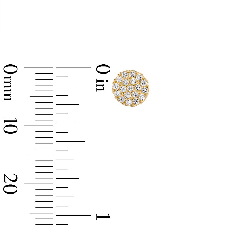 Main Image 4 of Cubic Zirconia Round Stud Earrings in 10K Gold