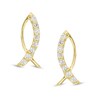 Cubic Zirconia Ichthys Drop Earrings in 10K Gold