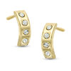Thumbnail Image 0 of Child's Cubic Zirconia Half-Hoop Earrings in 10K Gold