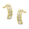 Thumbnail Image 1 of Child's Cubic Zirconia Half-Hoop Earrings in 10K Gold