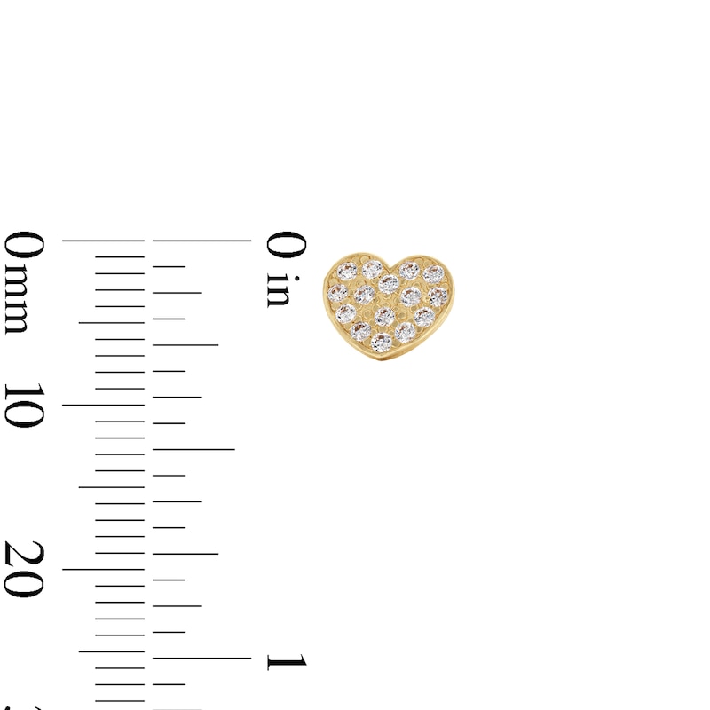 Main Image 3 of 10K Gold CZ Heart Studs