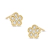 Child's Cubic Zirconia Flower Stud Earrings in 10K Gold